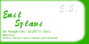 emil szlavi business card